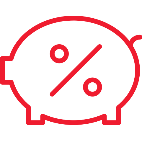 Image showing a piggybank graphic with a percent sign on the side