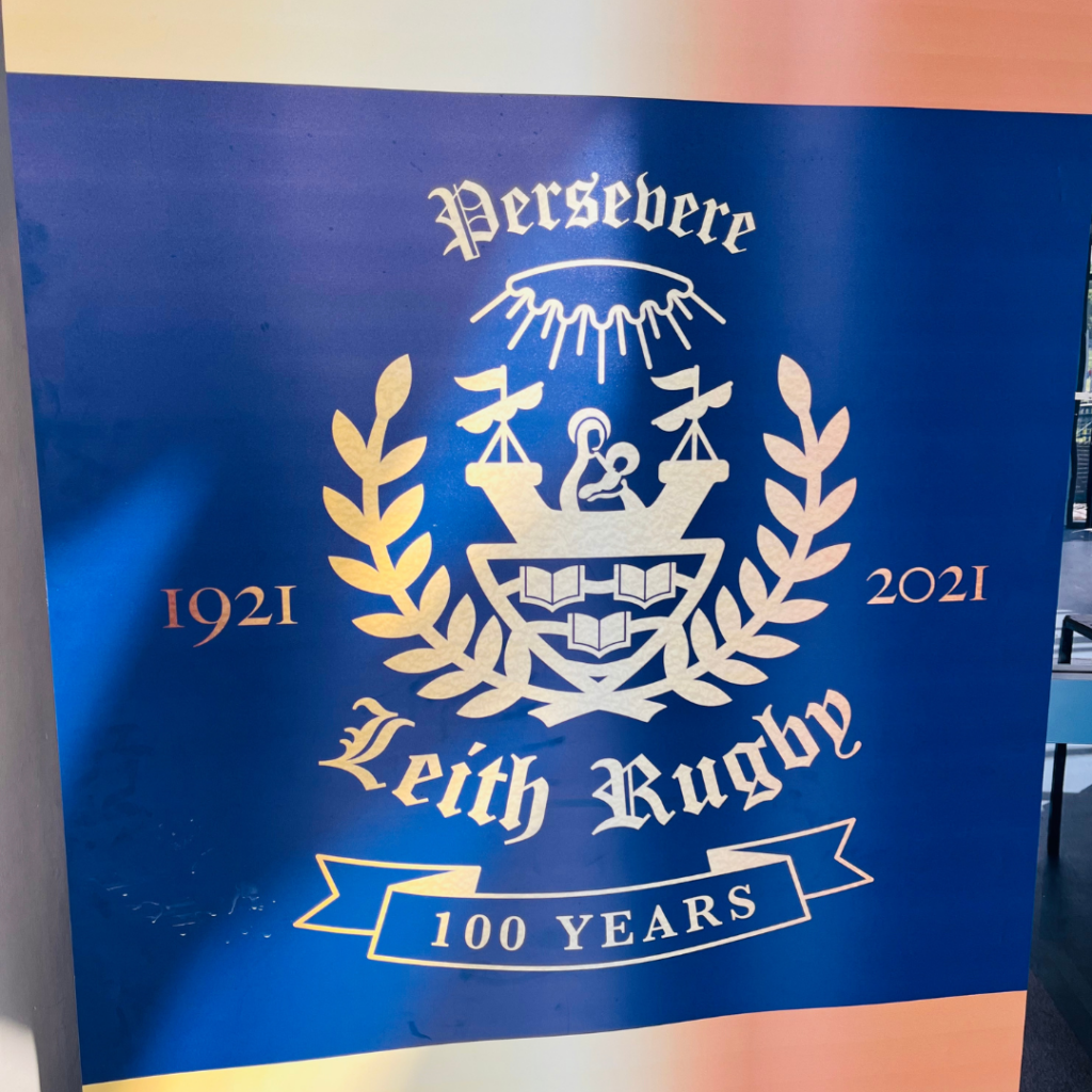 Photo of Leith Rugby 100 years banner 